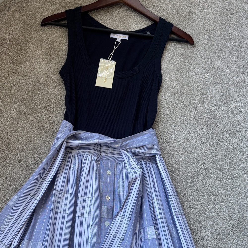 NWT $485 Ramy Brook Navy Aralyn Dress. Size XS - Picture 4 of 10